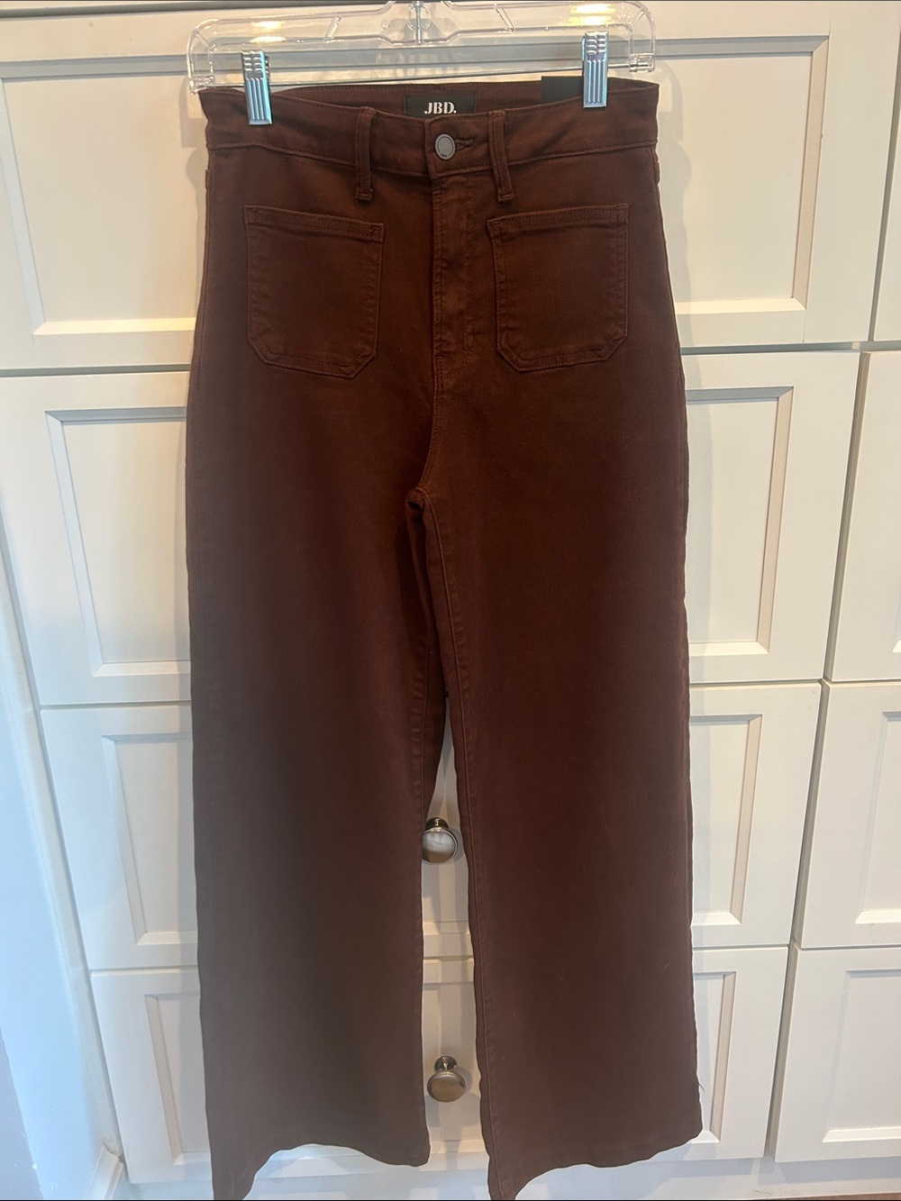 Just Black JBD Chocolate Brown Wide Leg Patch Pocket Pants
